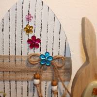 Osterdeko BLUMENWIESE  Collage auf einer kleinen Holzpalette Osterdekoration Osterhase Osterei Blüten Blumen Ostern Bild 3