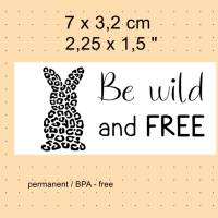 große Sticker Osterhase Leo Zebra Kuh, BE wild and FREE, schwarz weiß 5cm BPA frei, by BuntMixxDESIGN Bild 3