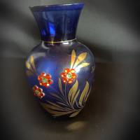 kleine Vase aus blauen Glas Bild 1