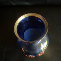 kleine Vase aus blauen Glas Bild 2