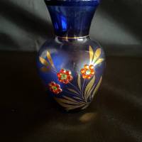 kleine Vase aus blauen Glas Bild 3