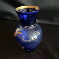 kleine Vase aus blauen Glas Bild 4