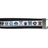 Schlüsselband Schlüsselanhänger schwarz Hunde beige  Geschenk Schulanfang Geburtstag Anhänger Haustürschlüssel Bild 1
