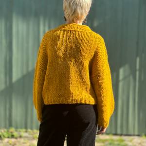 Mohair Alpaca Sweater Handgestricktes Einzelstück, softer Strick mit Stehkragen Bild 4