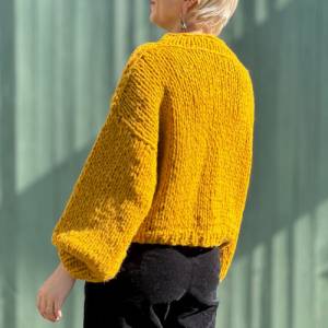 Mohair Alpaca Sweater Handgestricktes Einzelstück, softer Strick mit Stehkragen Bild 5