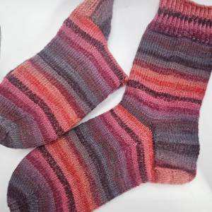 Socken handgestrickt, GRÖßE 38/39, Stricksocken , Stretch Socken, Wandersocken, bequem Bild 5
