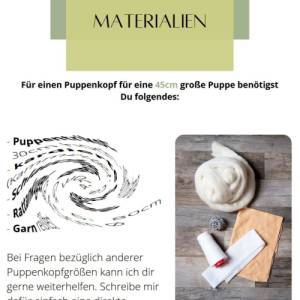 Puppenkopf, DIY Ebook Anleitung für einen gewickelten Kopf nach Waldorfart, Puppen Tutorial Ebook  Puppengröße 45cm, PDF Bild 4