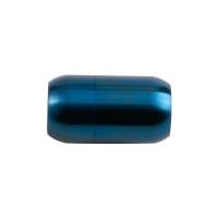 Edelstahl Magnetverschluss Blau 21x12mm (ID 8mm) gebürstet für rundes Leder und Bänder Bild 2