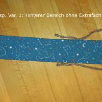 Flötentasche mit Namen, Flötenbeutel personalisierbar - Weltall blau (mit optionalen Zubehörfach / Fütterung / Halsband) Bild 6