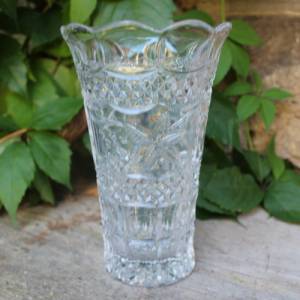 Vase Kristallglas 18 cm Wellenrand 60er 70er Jahre Bild 4