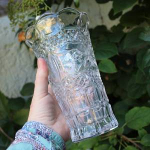 Vase Kristallglas 18 cm Wellenrand 60er 70er Jahre Bild 8