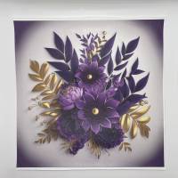 Kunstleder Panel, 30x30 cm, Purple Flower Bild 1