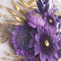 Kunstleder Panel, 30x30 cm, Purple Flower Bild 2