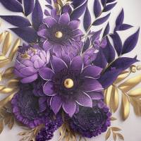 Kunstleder Panel, 30x30 cm, Purple Flower Bild 3