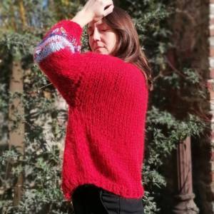 Mohairsweater, handgestricktes Einzelstück, Armdetails, soft, Pullover Bild 5