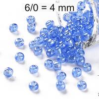 Rocailles - Perlen - transparent kornblumenblau - ca. 4mm - Glas Bild 1