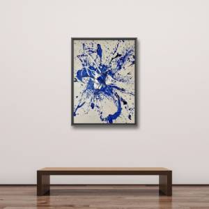 Abstraktes maritimes Acrylgemälde - Originale Kunst - 50x70cm - Wanddekor - Innendekoration - blau, weiß - Meer, Wasser Bild 2