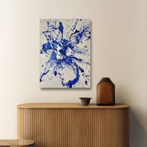 Abstraktes maritimes Acrylgemälde - Originale Kunst - 50x70cm - Wanddekor - Innendekoration - blau, weiß - Meer, Wasser Bild 4