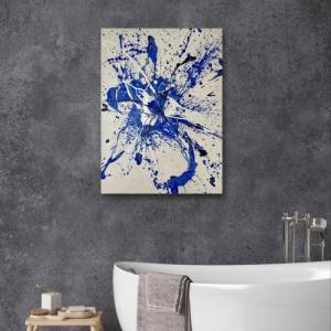 Abstraktes maritimes Acrylgemälde - Originale Kunst - 50x70cm - Wanddekor - Innendekoration - blau, weiß - Meer, Wasser Bild 5