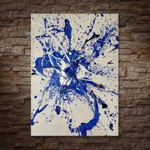 Abstraktes maritimes Acrylgemälde - Originale Kunst - 50x70cm - Wanddekor - Innendekoration - blau, weiß - Meer, Wasser Bild 6
