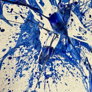 Abstraktes maritimes Acrylgemälde - Originale Kunst - 50x70cm - Wanddekor - Innendekoration - blau, weiß - Meer, Wasser Bild 7