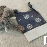 Babymütze Knotenmütze grau mit Pusteblume 0 - 3 Monate Bild 1