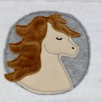 Pferd im Kreis Pferdchen Applikation Patch zum Annähen Aufbügeln für Schultüte & co. Bild 1