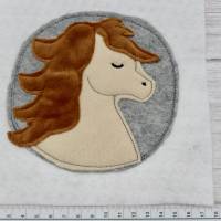 Pferd im Kreis Pferdchen Applikation Patch zum Annähen Aufbügeln für Schultüte & co. Bild 3