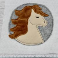 Pferd im Kreis Pferdchen Applikation Patch zum Annähen Aufbügeln für Schultüte & co. Bild 4