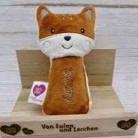 Personalisiertes Kuscheltier Greifling Fuchs mit Namen Plüschtier personalisiertes Plüschtier mit Namen Stofftier Fox Bild 3