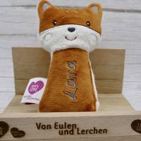 Personalisiertes Kuscheltier Greifling Fuchs mit Namen Plüschtier personalisiertes Plüschtier mit Namen Stofftier Fox Bild 4