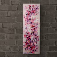 VEILCHENGARTEN - florales, abstraktes Mini-Gemälde auf Leinwand von Christiane Schwarz 20cmx60cm Bild 1