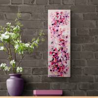 VEILCHENGARTEN - florales, abstraktes Mini-Gemälde auf Leinwand von Christiane Schwarz 20cmx60cm Bild 2