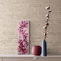 VEILCHENGARTEN - florales, abstraktes Mini-Gemälde auf Leinwand von Christiane Schwarz 20cmx60cm Bild 3