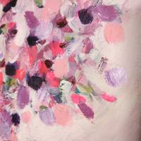 VEILCHENGARTEN - florales, abstraktes Mini-Gemälde auf Leinwand von Christiane Schwarz 20cmx60cm Bild 7