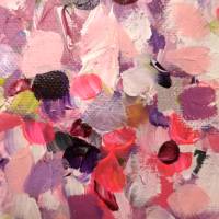 VEILCHENGARTEN - florales, abstraktes Mini-Gemälde auf Leinwand von Christiane Schwarz 20cmx60cm Bild 8