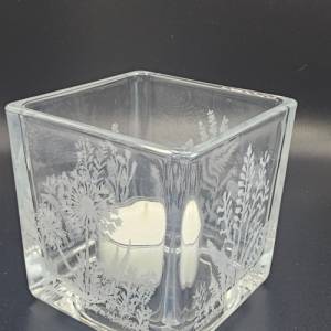 Windlicht, Glas mit Gravur, graviertes Glas, Handarbeit, handgemacht, Wiese, Teelichthalter, Geschenk, Dekoration, Teeli Bild 7