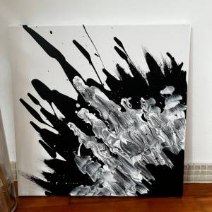 Einzigartiges modernes abstraktes Gemälde auf Leinwand | 40x40cm | Wanddeko | minimalistische Kunst | Inneneinrichtung | Bild 1