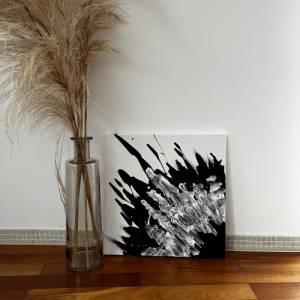 Einzigartiges modernes abstraktes Gemälde auf Leinwand | 40x40cm | Wanddeko | minimalistische Kunst | Inneneinrichtung | Bild 2