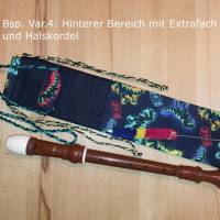 Flötentasche mit Namen, Flötenbeutel - Dinos personalisierbar  (mit optionalen Zubehörfach / Futter / Halsband) Bild 4