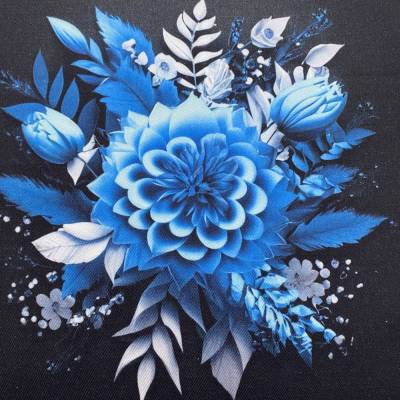 Canvas Panel, 25x25 cm, Blue Dahlia