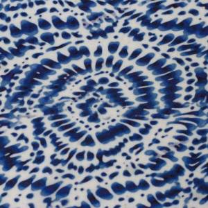 Viskose Mailand, Batikmuster blau auf weiß Bild 2