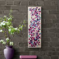 STIEFMÜTTERCHENGARTEN - florales, abstraktes Mini-Gemälde auf Leinwand von Christiane Schwarz 20cmx60cm Bild 2