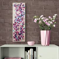 STIEFMÜTTERCHENGARTEN - florales, abstraktes Mini-Gemälde auf Leinwand von Christiane Schwarz 20cmx60cm Bild 4