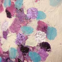 STIEFMÜTTERCHENGARTEN - florales, abstraktes Mini-Gemälde auf Leinwand von Christiane Schwarz 20cmx60cm Bild 7