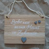 Geschenk zum Einzug/ Holzschild Familie, Schild aus Klötzchen/ Familie/ Zuhause/ Deko/ Dezent Minimaldeko/Mit Bild 1