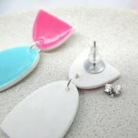 Ohrringe geometrisch, minimalistische Ohrringe aus Fimo, Ohrclips, handgefertigt, Geschenk für Frau Bild 5
