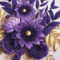 Canvas Panel, 25x25 cm, Purple Flower Bild 2