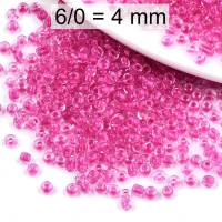 Rocailles - Perlen - inside color deep pink - ca. 4mm - Glas Bild 1