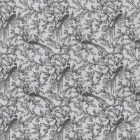 Westfalenstoffe Versailles anthrazit graue Vögel 100% Baumwolle Webware Webstoff Bild 1